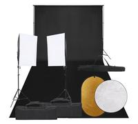 LoogCape Kit per studio fotografico con illuminazione, sfondo e riflettore per fotografia professionale di ritratti e prodotti, studio domestico, vlogging e streaming, softbox dimmerabili, treppiedi