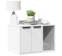 LoogCape Lettiera bianca per gatti, 60 x 40 x 40 cm, in legno con design nascosto, versatile, adatta come mobile per gatti, tavolino o mobile portaoggetti, durevole, facile da pulire