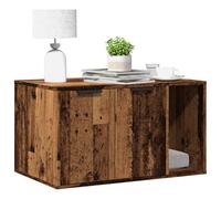 LoogCape Lettiera per gatti, effetto legno anticato, 80 x 50 x 45 cm, con 2 ingressi, mobile versatile per il soggiorno, design stabile, facile da pulire, adatta per gatti e gattini