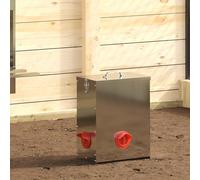 LoogCape Mangiatoia per polli, 2 pezzi, argento, 32,5 x 20,5 x 43 cm, resistente alle intemperie, durevole, per interni ed esterni, con capacità di 25 kg, facile da pulire, ideale per i proprietari di