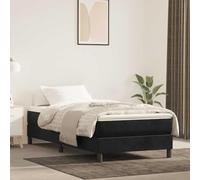 LoogCape Materasso a molle insacchettate medio, nero, 100 x 210 x 20 cm, velluto, strato in schiuma fredda, anima a molle per letto degli ospiti, rivestimento traspirante per camera da letto e