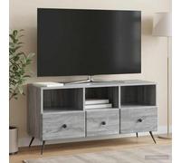 LoogCape Mobile TV grigio Sonoma, 102 x 34,5 x 50 cm, con cassetti, spazio e gestione dei cavi, per soggiorno, angolo gaming, salvaspazio