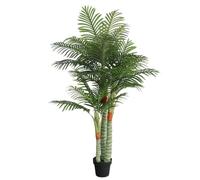 LoogCape Palma artificiale con 3 tronchi, 180 cm, verde, per interni, balcone, giardino, giardino d'inverno, protezione dagli sguardi indiscreti, facile da pulire