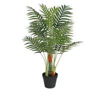 LoogCape Palma artificiale con 3 tronchi, 85 cm, verde, pianta da interni, decorativa, durevole, facile da pulire, per balcone, giardino, giardino d'inverno, protezione dagli sguardi indiscreti