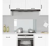 LoogCape Pannello posteriore da cucina in vetro temperato, 90 x 50 cm, trasparente, resistente ai graffi, con kit di montaggio semplice per pareti della cucina pulite e protette e un'esperienza di