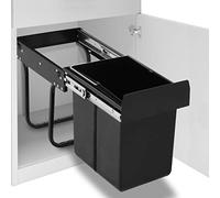 LoogCape Pattumiera Soft-Close, 20 l, da incasso nell'armadietto della cucina, in plastica resistente, con coperchio antiodore e pedale per una raccolta igienica dei rifiuti in cucina, bagno, ufficio