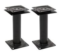 LoogCape Pedana per sedile della barca, 2 pezzi, con console girevole a 360° in acciaio per barche a vela, yacht, catamarano e imbarcazioni, robusto e durevole, facile da montare, nero