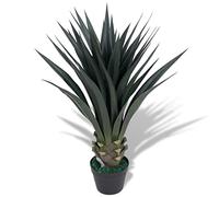 LoogCape Pianta di yucca artificiale con vaso, 85 cm, verde, durevole, decorativa, realistica, per soggiorno, ufficio, balcone, facile da pulire