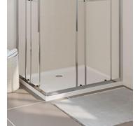 LoogCape Piatto doccia rettangolare in ABS, 80 x 100 cm, a pavimento, antiscivolo, facile da montare, resistente piatto doccia con ingresso basso, per bagno senza barriere