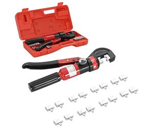LoogCape Pinza crimpatrice idraulica 4-70 mm² con valigetta e 8 set di adattatori per montaggio cavi, artigianato, elettronica, sanitari, riparazione, regolabile, durevole, ergonomica, strumento