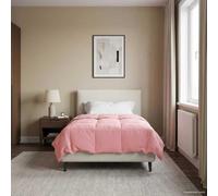 LoogCape Piumino invernale rosa, 135 x 220 cm, in microfibra con design trapuntato, design in tessuto su due lati per le fredde serate invernali, traspirante e lavabile, per persone allergiche e