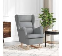 LoogCape Poltrona a dondolo in tessuto grigio chiaro, 74 x 90 x 102 cm, imbottita con braccioli e schienale, per soggiorno, camera, ufficio, angolo degli ospiti, comoda e salvaspazio