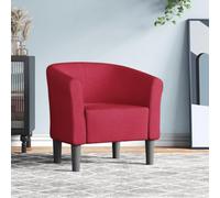 LoogCape Poltrona Club in tessuto rosso vino, poltrona imbottita con struttura in legno, braccioli e schienale, 70 x 56 x 68 cm, portata fino a 110 kg, per leggere e rilassarsi
