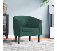 LoogCape Poltrona club in velluto verde scuro con imbottitura in schiuma, legno di pino e compensato, 70 x 56 x 68 cm, per soggiorno, camera da letto, camera degli ospiti, ufficio, comoda per leggere