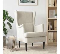 LoogCape Poltrona con orecchie, in velluto, 65 x 79 x 100 cm, struttura in metallo e legno, cuscino rimovibile, per lettura TV, sala da pranzo, camera da letto