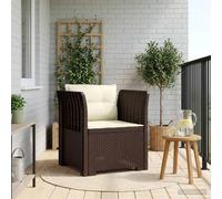 LoogCape Poltrona da 1 posto con cuscino effetto rattan, in polipropilene marrone, resistente alle intemperie e ai raggi UV, 68 x 62 x 70 cm, per giardino, balcone, terrazza e relax all'aperto
