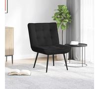 LoogCape Poltrona relax nera, 64 x 74 x 84 cm, in velluto con comodo schienale, seduta ergonomica, base in metallo stabile, per soggiorno, ufficio, camera da letto, versatile, resistente, elegante