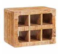 LoogCape Portabottiglie in legno massiccio di mango, 44 x 30 x 35 cm, per bottiglie, bicchieri e accessori da bar, salvaspazio, robusto, design moderno, ideale per cucina, sala da pranzo, soggiorno e