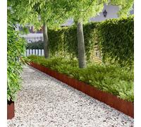 LoogCape Recinzione per prato, 10 pezzi, 103 x 25 cm, in acciaio inossidabile, resistente alle intemperie, flessibile, bordo da giardino, bordo per aiuola, delimitazione, sistema a incastro, robusto