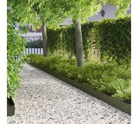 LoogCape Recinzione per prato, 30 pezzi, 103 x 20 cm, in acciaio, colore verde oliva, resistente alle intemperie, con sistema a incastro flessibile, per aiuole, prato, terrazza, materiale in acciaio