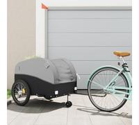 LoogCape Rimorchio per bicicletta, nero, grigio, 45 kg, rimorchio per carichi con timone pieghevole e a molla, per il trasporto, la vita quotidiana, la città, lo shopping, i viaggi, le attività