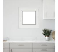 LoogCape Risor - Finestra per cantina, 60 x 60 cm, in PVC bianco, resistente, con funzione basculante, facile da pulire, buona trasmissione della luce, isolamento termico e isolamento acustico, ideale