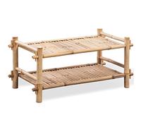 LoogCape Scarpiera in bambù con 2 ripiani, scarpiera sottile per corridoio, 80 x 35 x 36 cm, fino a 4 paia di scarpe da ginnastica e stivali, salvaspazio