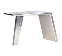 LoogCape Scrivania a forma di ali di aereo, argento, 112 x 50 x 76 cm, in metallo e MDF, per ufficio e casa, con grande superficie di lavoro per laptop, PC, gaming e studio