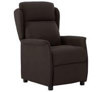 LoogCape Sedia a sdraio in poliestere marrone scuro con meccanismo reclinabile, braccioli e schienale imbottiti, 66,5 x 94 x 101,5 cm, per soggiorno, angolo lettura e home office