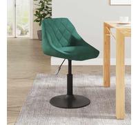 LoogCape Sedia da pranzo in velluto verde scuro, regolabile in altezza, con molla a gas, moderna per sala da pranzo e bar, girevole a 360°, stabile struttura in acciaio