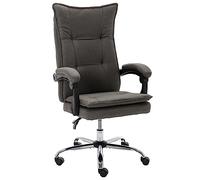 LoogCape Sedia da ufficio ergonomica in tessuto grigio con schienale regolabile in altezza, braccioli, supporto lombare e poggiatesta per lavorare comodamente in casa e nello studio
