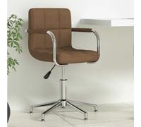 LoogCape Sedia da ufficio girevole in tessuto marrone con regolazione in altezza e funzione di rotazione a 360 gradi per lavorare ergonomicamente in casa e in ufficio, include supporto lombare e