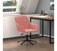 LoogCape Sedia da ufficio girevole in velluto rosa con regolazione in altezza e braccioli per lavorare comodamente in casa e in studio, seduta ergonomica, girevole a 360 gradi, robusta struttura in