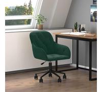 LoogCape Sedia da ufficio girevole in velluto verde scuro con regolazione in altezza, braccioli, schienale, supporto lombare, poggiatesta, ruote per lavorare ergonomicamente in casa e nello studio