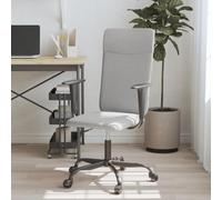 LoogCape Sedia da ufficio regolabile in altezza, tessuto grigio chiaro, con braccioli, funzione girevole e schienale per lavorare ergonomicamente in casa, portata fino a 110 kg, con supporto lombare e
