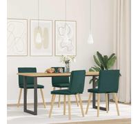 LoogCape Sedie da sala da pranzo, 4 pezzi, tessuto verde scuro, design moderno, robusto telaio in metallo e legno, comoda imbottitura per cucina, soggiorno, sala da pranzo