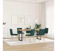 LoogCape Sedie da sala da pranzo, 6 pezzi, in tessuto verde scuro, moderna, con gambe in metallo, per sala da pranzo, soggiorno, 45 x 54 x 86 cm