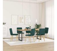 LoogCape Sedie da sala da pranzo, 6 pezzi, tessuto verde scuro, gambe in metallo, set di sedie da cucina, design moderno per sala da pranzo, soggiorno, comoda sedia imbottita