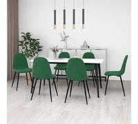 LoogCape Sedie da sala da pranzo, 6 pezzi, velluto verde scuro, design moderno, gambe in metallo, per sala da pranzo e soggiorno, comode imbottite, 45 x 53,5 x 83 cm