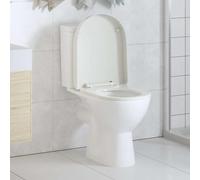 LoogCape Sedile WC con abbassamento automatico, bianco, quadrato, in polipropilene resistente, per tutti i WC standard, funzione Soft-Close, facile da montare, facile da pulire