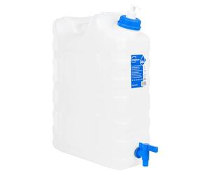 LoogCape Serbatoio dell'acqua con rubinetto e dispenser di sapone, 20 l, in plastica, impilabile, per campeggio, giardino, officina, garage, sala hobby, emergenza, sistema di organizzazione