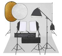 LoogCape Set da studio fotografico con illuminazione, sfondo riflettente, luce da studio, luce continua, softbox, treppiede, per ritratti, fotografia di prodotti, studio domestico, vlogging, streaming