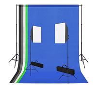 LoogCape Set da studio fotografico con softbox, sistema di sfondo, 5 sfondi, cornice regolabile da 300 cm, per ritratti, prodotti, fotografia pubblicitaria, home studio, vlog, streaming, luci da