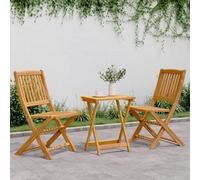 LoogCape Set da tavolo da giardino pieghevole in legno massello di acacia, set da bistrò per terrazza e balcone, trattato con olio, robusto set di mobili da esterno per 2 persone