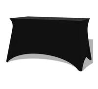 LoogCape Set di 2 fodere per tavolo elasticizzate, 243 x 76 x 74 cm, nero, elasticizzate, lavabili, antiscivolo, protezione per tavolo da pranzo e banchetti