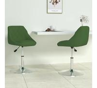 LoogCape Set di 2 sedie da pranzo girevoli, rivestimento in velluto verde scuro, regolabili in altezza, base in acciaio cromato, rotazione a 360°, per sala da pranzo e cucina