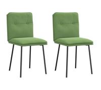LoogCape Set di 2 sedie da pranzo in velluto verde chiaro, design ergonomico, struttura in metallo, comoda imbottitura, per cucina e soggiorno, moderne