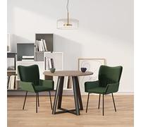 LoogCape Set di 2 sedie da pranzo in velluto verde scuro, comoda imbottitura, robuste gambe in metallo, per sala da pranzo, cucina, soggiorno, sedie moderne