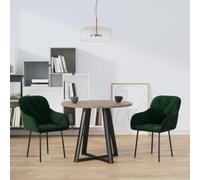 LoogCape Set di 2 sedie da pranzo in velluto verde scuro, gambe in metallo, 57 x 61 x 80 cm, moderne sedie da cucina per sala da pranzo e soggiorno, rivestimento in velluto con braccioli