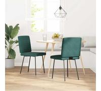LoogCape Set di 2 sedie da pranzo in velluto verde scuro, gambe in metallo, portata 110 kg, design moderno per cucina e soggiorno, rivestimento in velluto, 45 x 54 x 83 cm